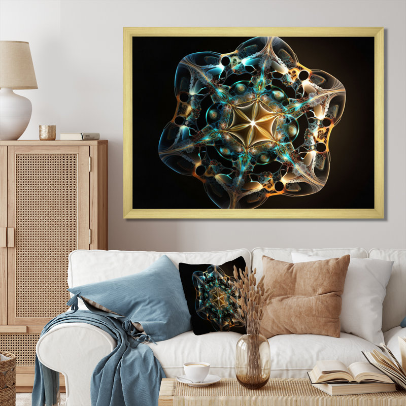 «Hidden Message Water Molecule - Fractals», art mural dans le salon, H 34 po x l 44 po x P 1,5 po