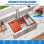  Évier de cuisine à tablier frontal en acier inoxydable de calibre 16 avec tablier frontal L 30 po x l 22 po avec accessoires-121235970