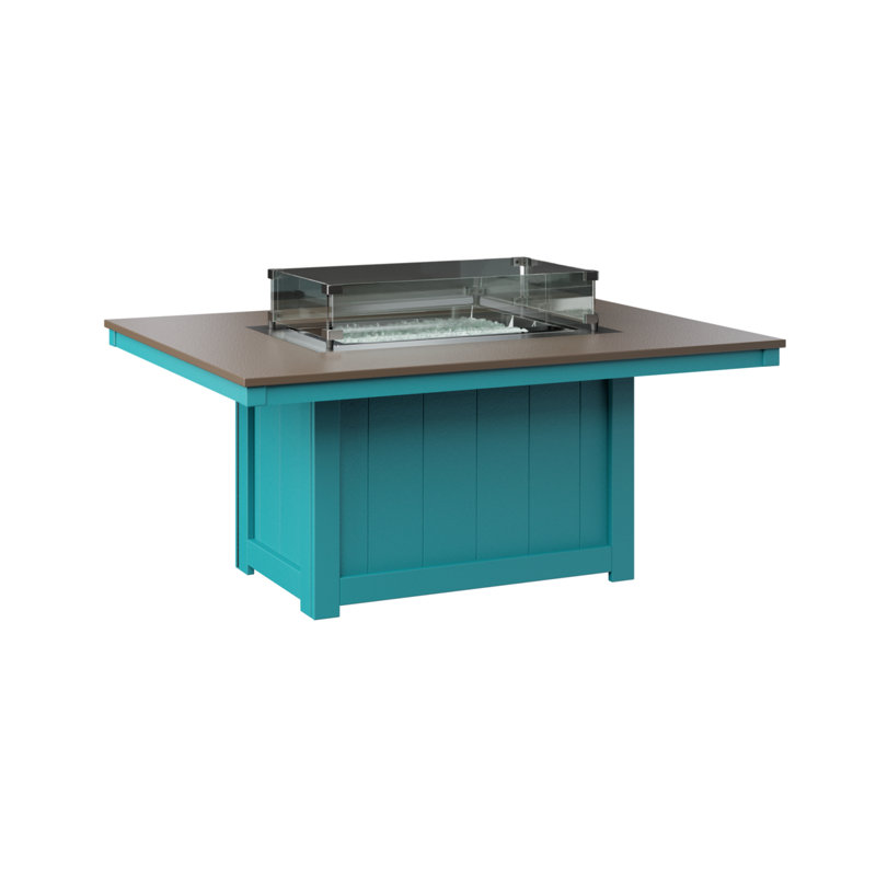 Foyer de table rectangulaire Berlin Gardens Donoma, Bronze martelé avec base bleu Aruba