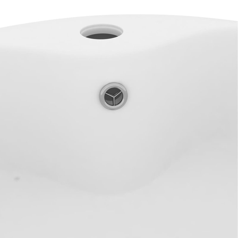 Belfry Bathroom Kyzer 360mm L x 360mm W Ceramic Circular Sink with Overflow, White