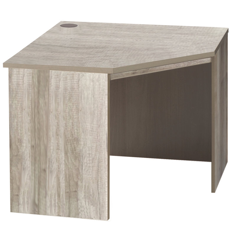 Brittaney Corner Solid Wood Base Writing Desk, Grey Nebraska