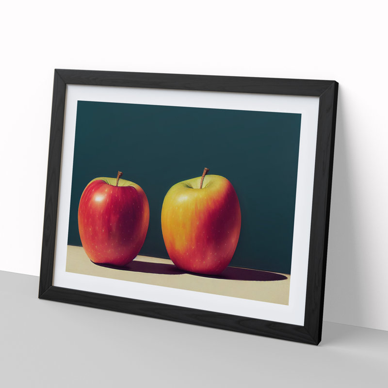 Two Apples Fruit Vol.3 - Framed Print, Black Framed, 46cm H x 64cm W x 2cm D