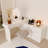 Dalasha Easy Installation Expandable 47.24 '' - 90 '' Cream Color Modern Makeup Vanity