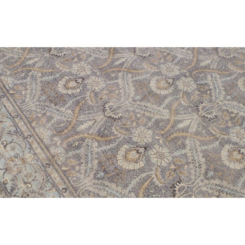 Hand-Knotted High-Quality Beige and Light Blue Area Rug