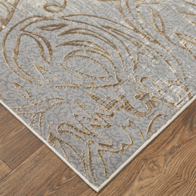 Neoma Vintage Medallion Viscose/Polyester Area Rug, Rectangle 3'9" x 5'9"