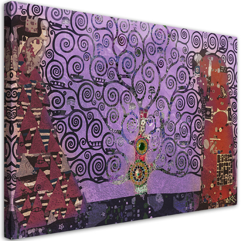 Gustav Klimt Purple Tree Of Life - Wrapped Canvas Print, 70cm H x 100cm W