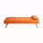 67" Orange Leather Office Sofa Bed, Double Fold, with Coffee Table, Multifunctional