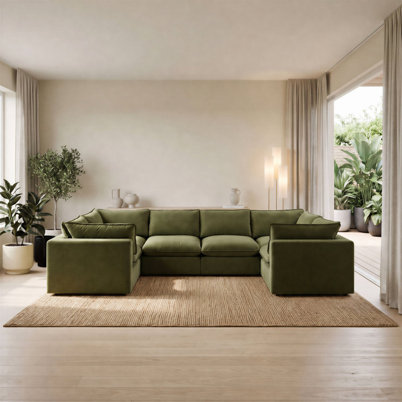 Alexa Upholstered Linen-Look Fabric 3 Seater / 4 Seater / 5 Seater Modular Sofa - Cozy Modern Design
