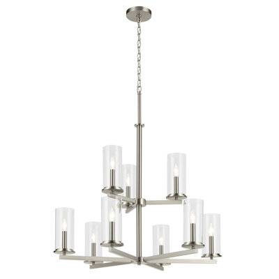 32.5" 9-Light 2-Tier Chandelier