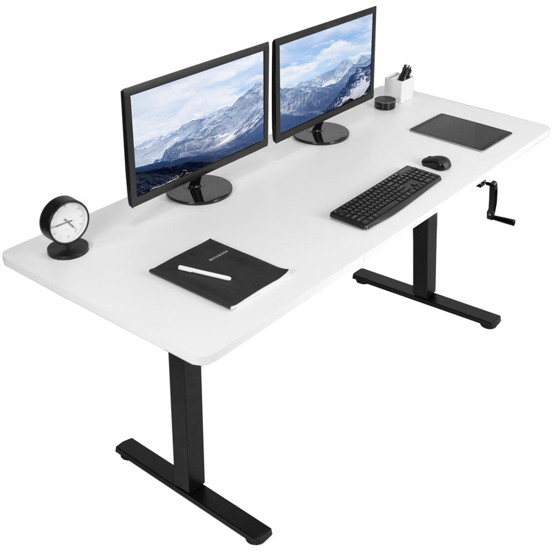 VIVO Manual 71” x 30” Stand Up Desk Workstation, MB7B Series, White/Black