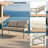 Gray Oak Aluminum Outdoor Patio Loveseat with Cushions-1749335457-1749335460