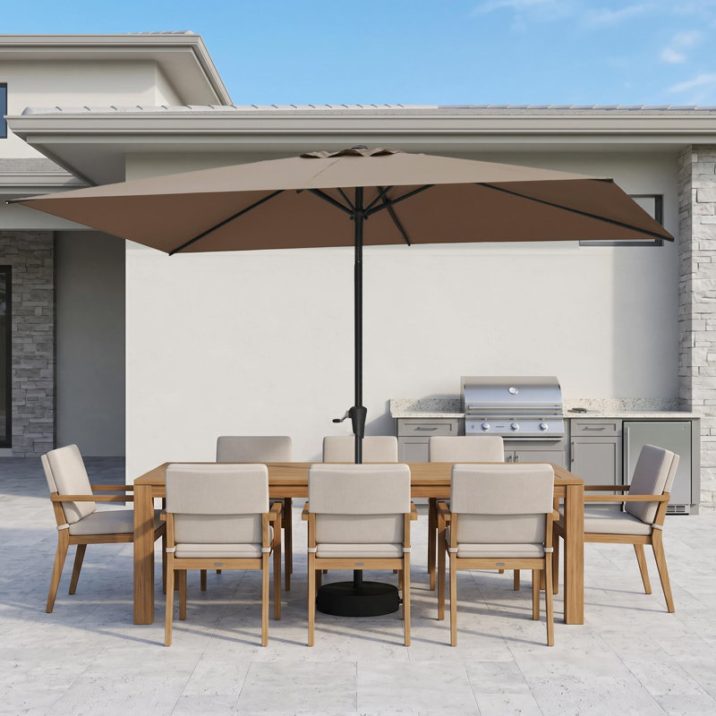Parasol de table rectangulaire 6,5 'x 10', Taupe