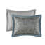 5 Piece Queen Bedspread - Teal With Throw Pillows 100% , Microfiber Reverse Cotton Fill, Alluring Design-119105564-119105569