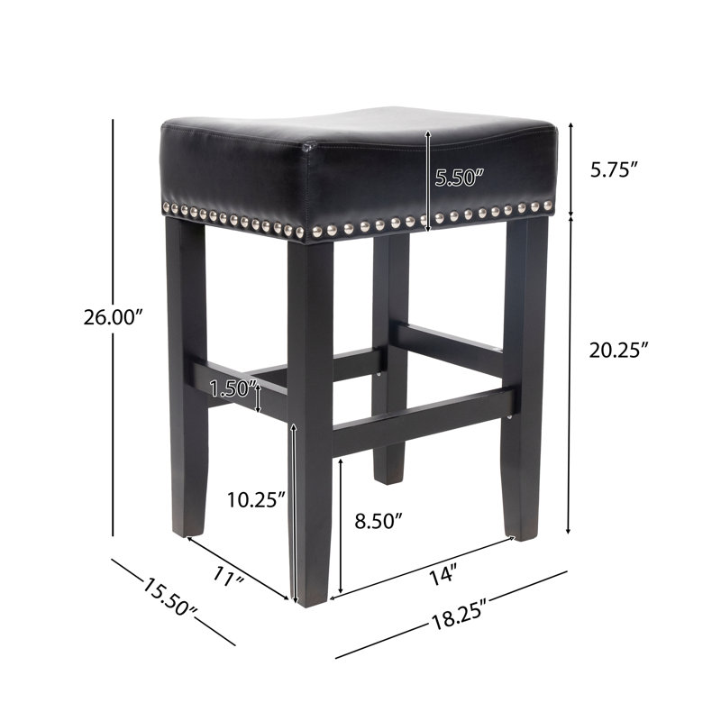 Tabourets de comptoir 2 pièces sans dossier, Noir