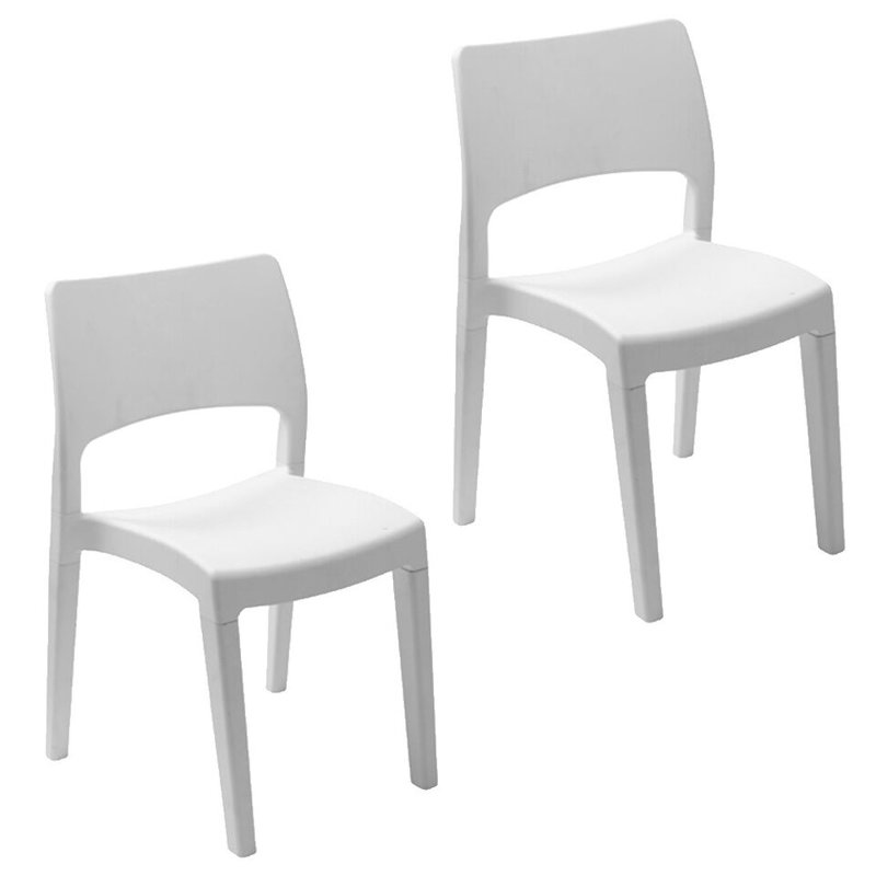 Leda Stacking Patio Dining Armchair, White