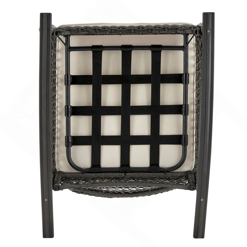 Chaise berçante rembourrée Fruttuo crème et noire