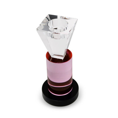 Crystal Candlestick Pink/Clear