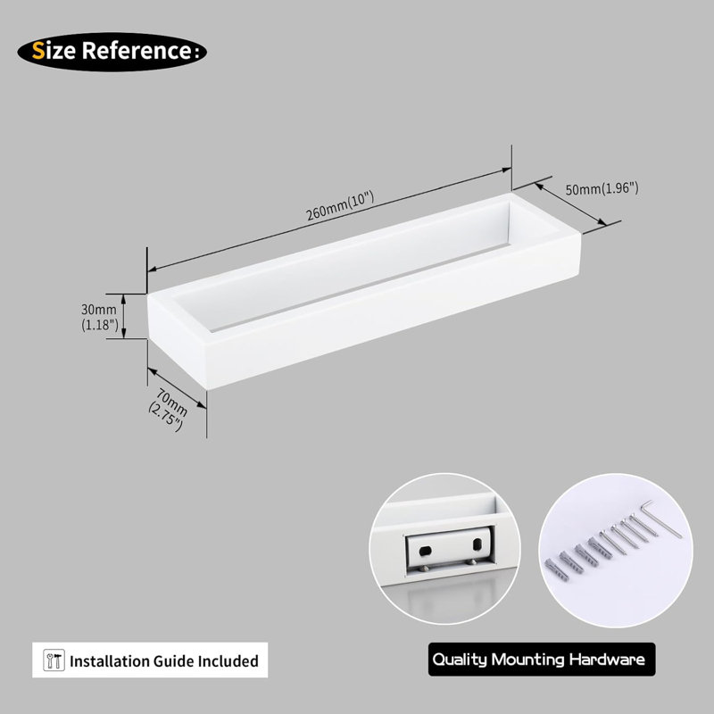 Porte-serviettes moderne en acier inoxydable avec porte-serviettes mural pour décor contemporain, Naturel