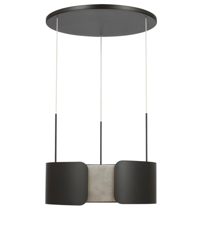 Anne-Marie Barton Armise 28" Drum Chandelier, Matte Carbon