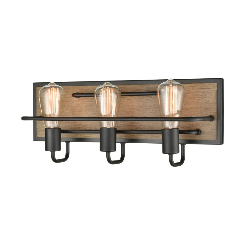 Menke 20'' Wide 3-Light Vanity Light - Matte Black, 8" H x 20" W x 6" D, 3 Lights