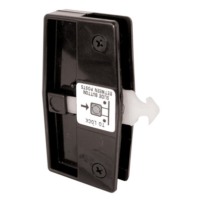 Loquet de porte moustiquaire avec serrure de sécurité FHC A165, poignée en plastique, trou central de 3 po, sans poignée, finition noire et blanche