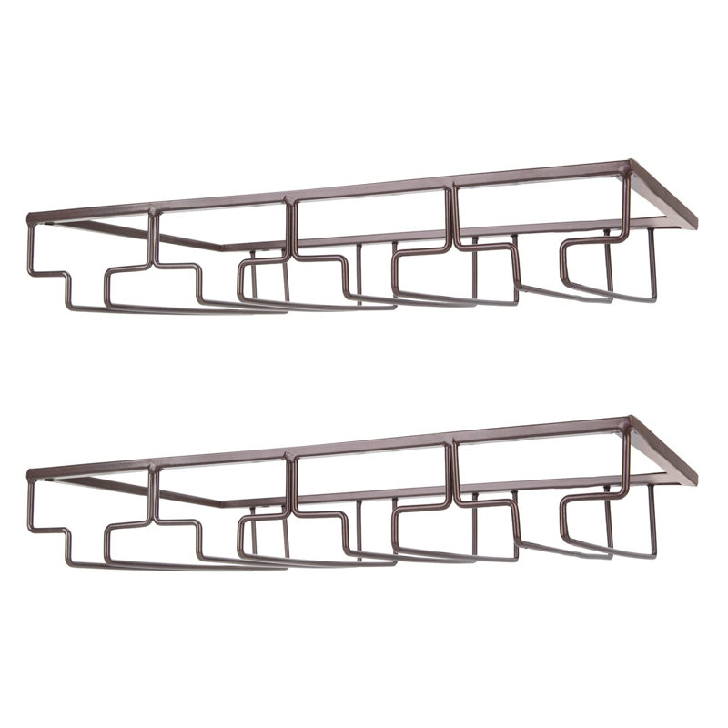 Adalyna Open Shelving Wine Glass Rack, Brown