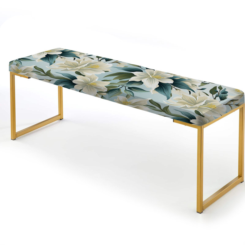 Coastal Neutrals Tropical Motif II - Banc rembourré doré Tropical