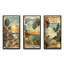Florida Wall Art, ensemble de 3 pièces sur toile - Collage de palmiers de Floride rétro et plage I-93119732-93119735-124781196