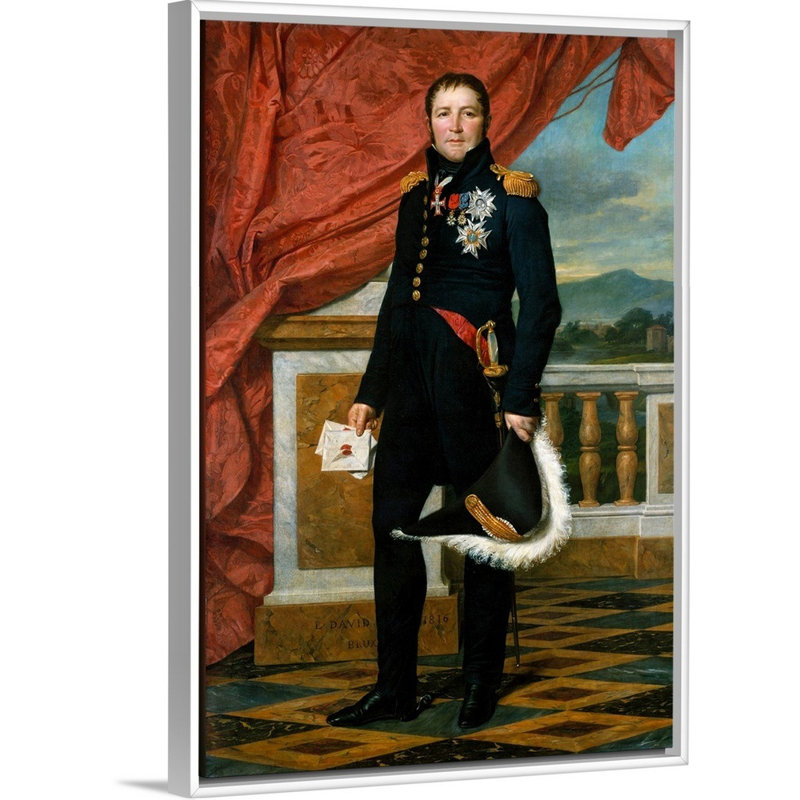 « General Etienne-Maurice Gerard (1773-1852) » par Jacques-Louis David-impression, H 26 po x l 18 po x P 1,75 po, Cadre blanc