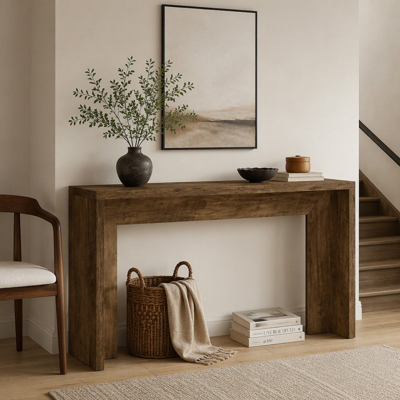 55 "Rustic Console, Canapé Farmhouse
