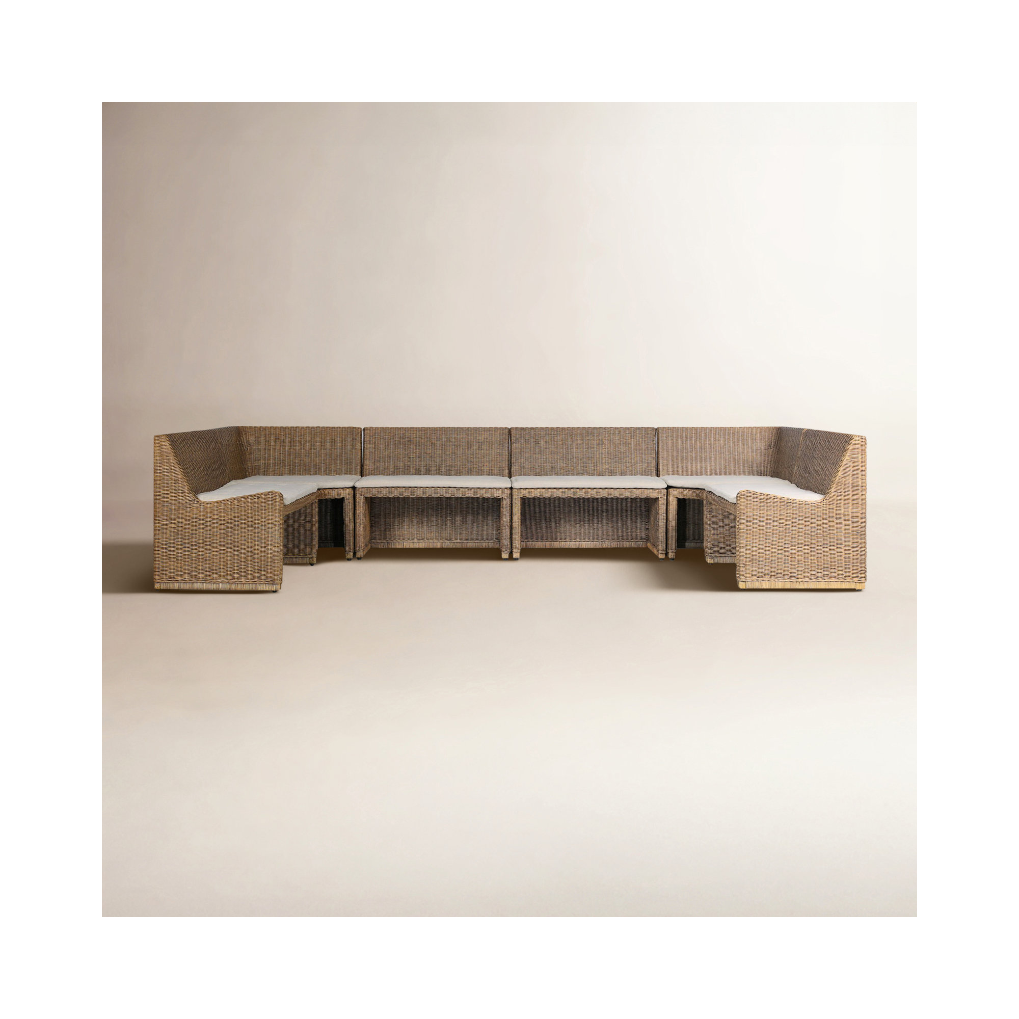 Senna U-Shaped Dining Banquette, 32.5"H x 145.5" W x 83.25" D