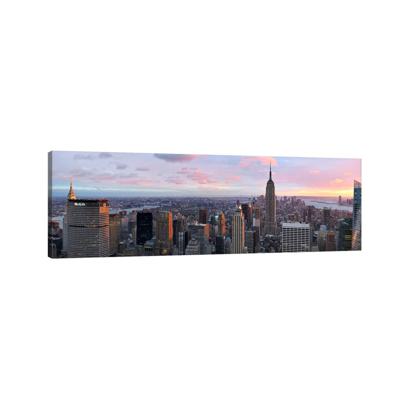 Aerial View Of A City, Midtown Manhattan, Manhattan, New York City, New York State, USA #2 - Wrapped Canvas Panoramic Print