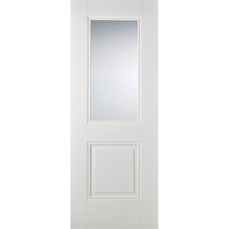Arnhem Primed White Glazed Internal Door, 198.1cm H x 68.6cm W x 3.5cm D