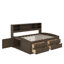Lit de jour double avec 2 armoires de chevet, tablettes supérieures et tiroirs-733679037