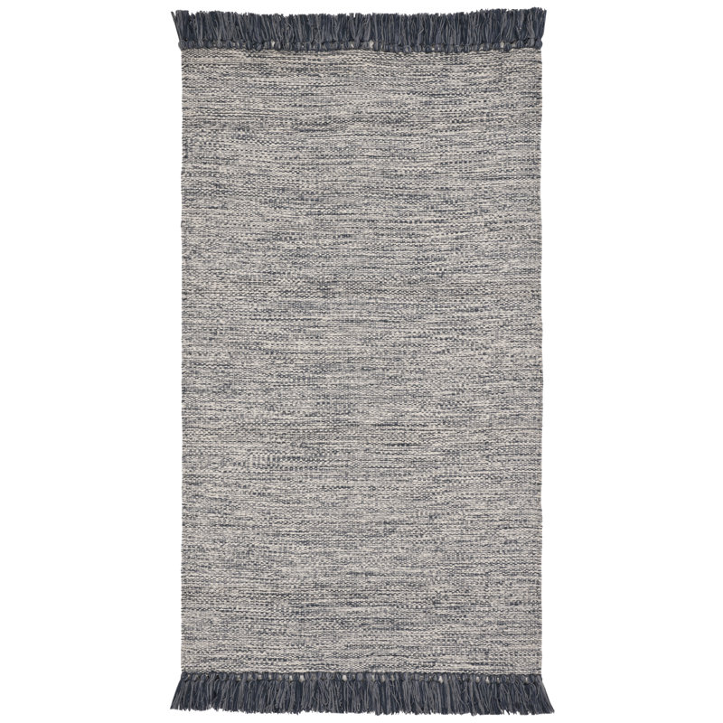 Waloo Hand Woven Cotton Chevron Rug, Rectangle 3' x 5'