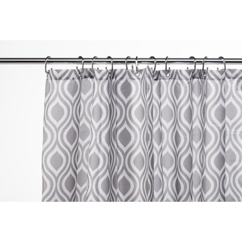 Medallion Textile Polyester Shower Curtain, Grey