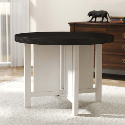 Table de salle à manger de 42 po de style Mid-Century moderne à pieds croisés pour 4 à 6 personnes avec pieds en bois massif pour la cuisine et la salle à manger
