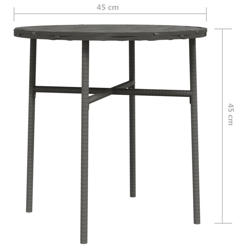 Hardine Round Outdoor Dining Table , 45cm cm W 45cm cm D, Grey