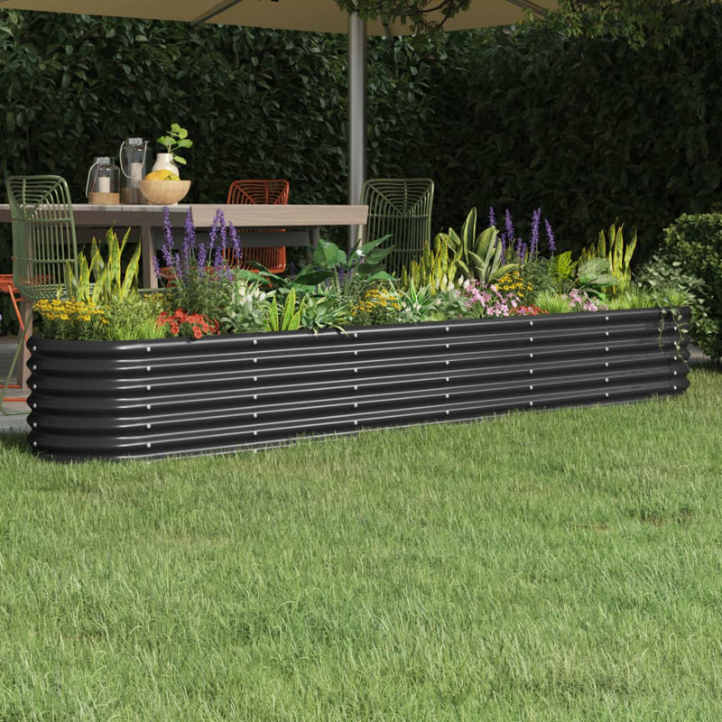 Garden Raised Bed Powder-coated Steel, 36cm H x 260cm W x 40cm D, Anthracite