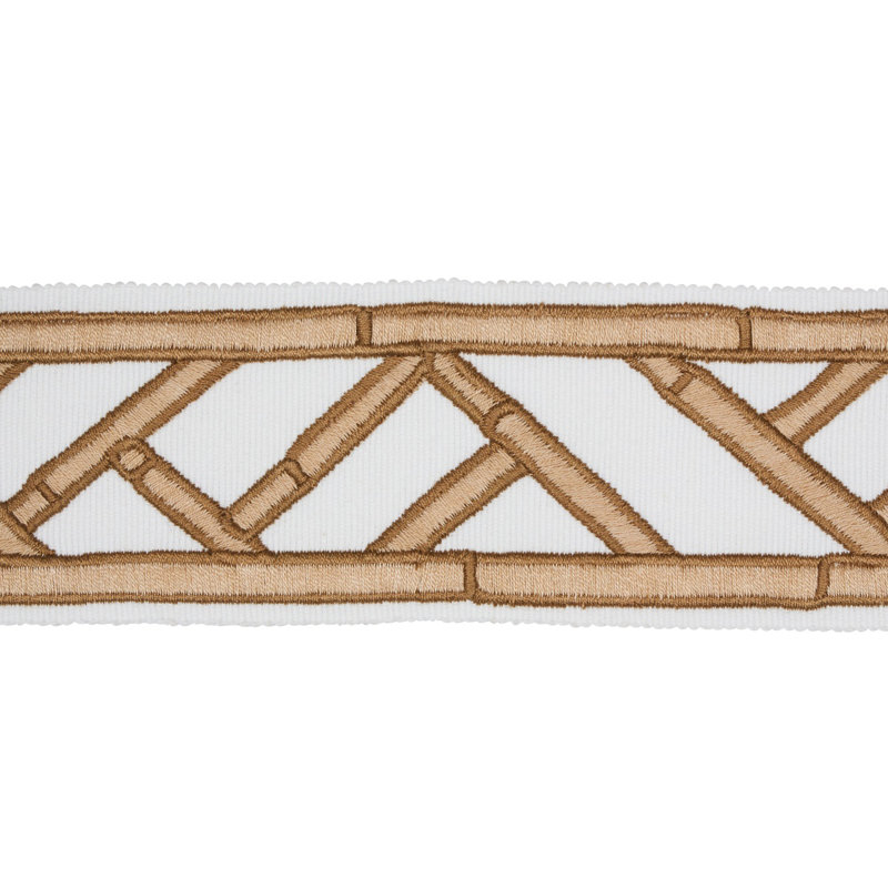 Schumacher x David Kaihoi Bamboo Trellis Tape, Sesame