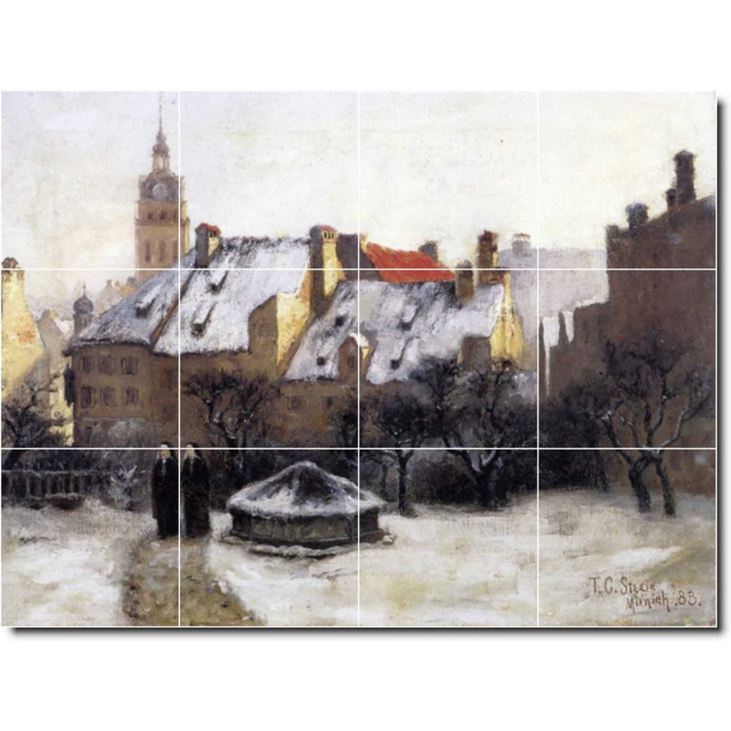 Carreau de céramique décorative 24 po x 18 po 6 po x 6 po, Theodore Steele City, peinture W08422