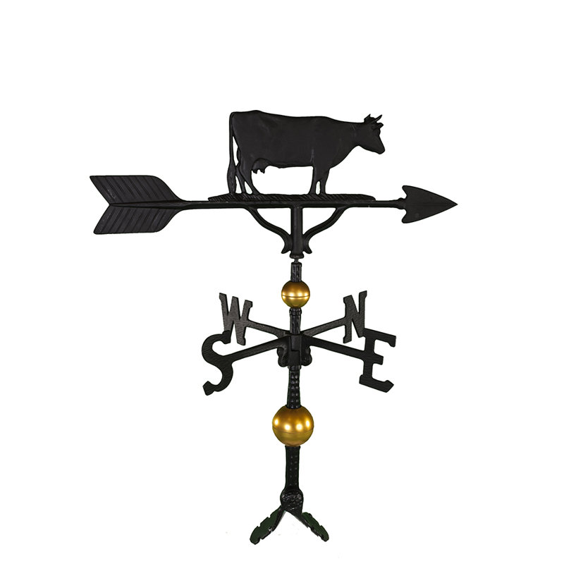 Deluxe Cow Weathervane, Black