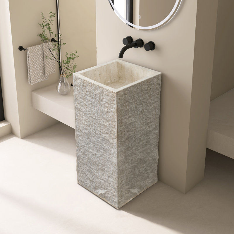 Lavabo de salle de bain sur pied 16,5 po