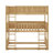 Triple Wood Bunk Bed, With Ladders, Guardrails-816754212