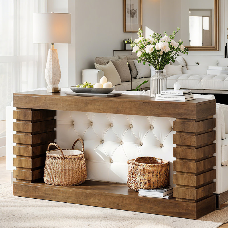 70.9" Console Table, Sofa Table for Living Room, Brown