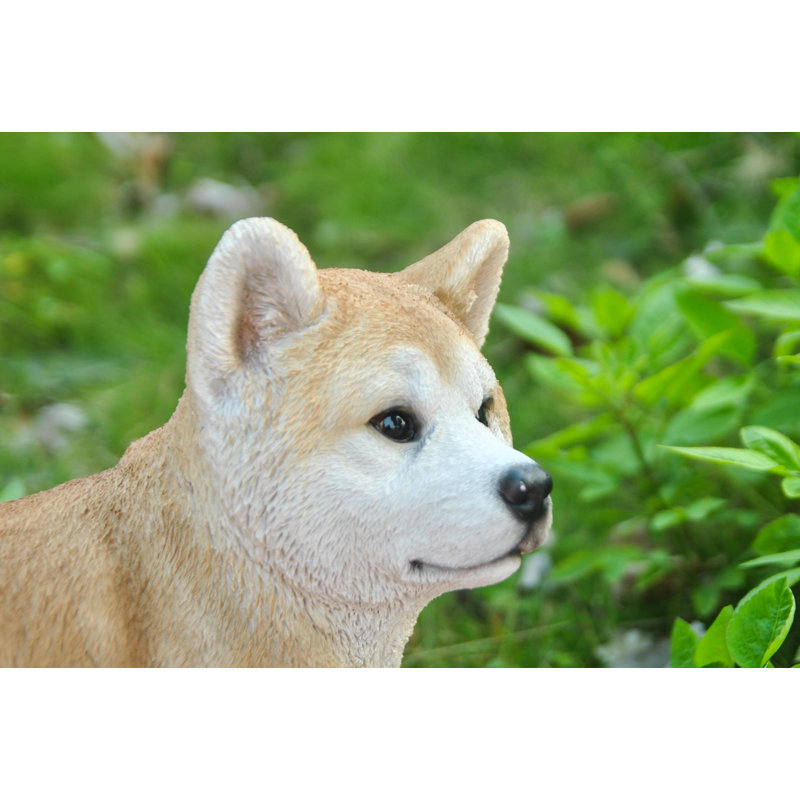Realistic Polyresin Akita Dog Standing Garden Statue