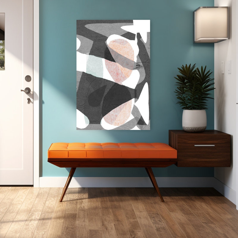 Papier 2, art abstrait contemporain, H 48 po x l 32 po