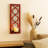 17" Red And Silver Lattice Solid Wood Wall Sconce Candle Holder