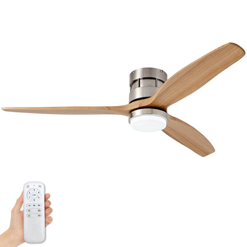 Ventilateurs de plafond avec lumières, 210 tr / min, Blanc, Bois naturel
