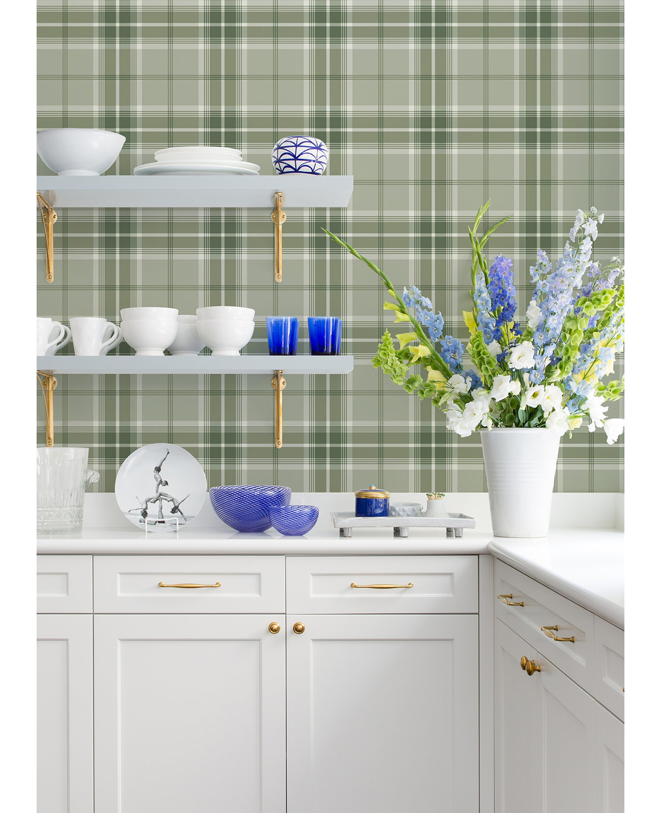 Plaid Wallpaper, Green